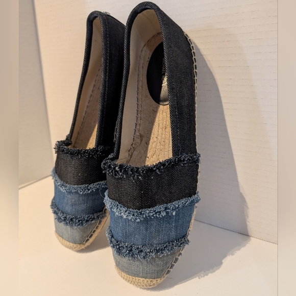 Michael Kors Blue Denim Espadrilles Flats Sz. 10 - Picture 3 of 15